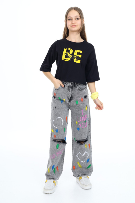 Spodnie jeansowe I LOVE YOU