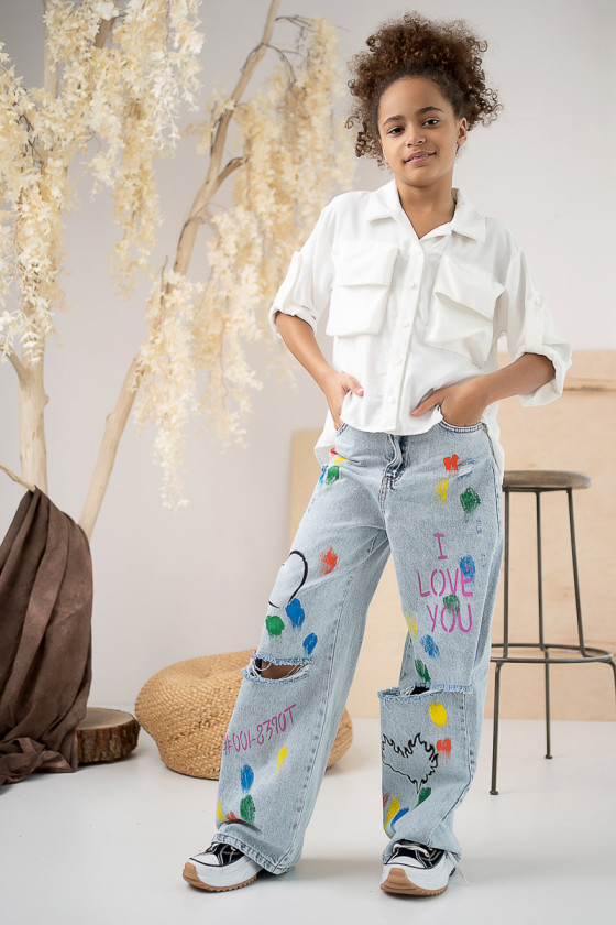 Spodnie jeansowe I LOVE YOU