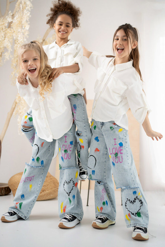 Spodnie jeansowe I LOVE YOU