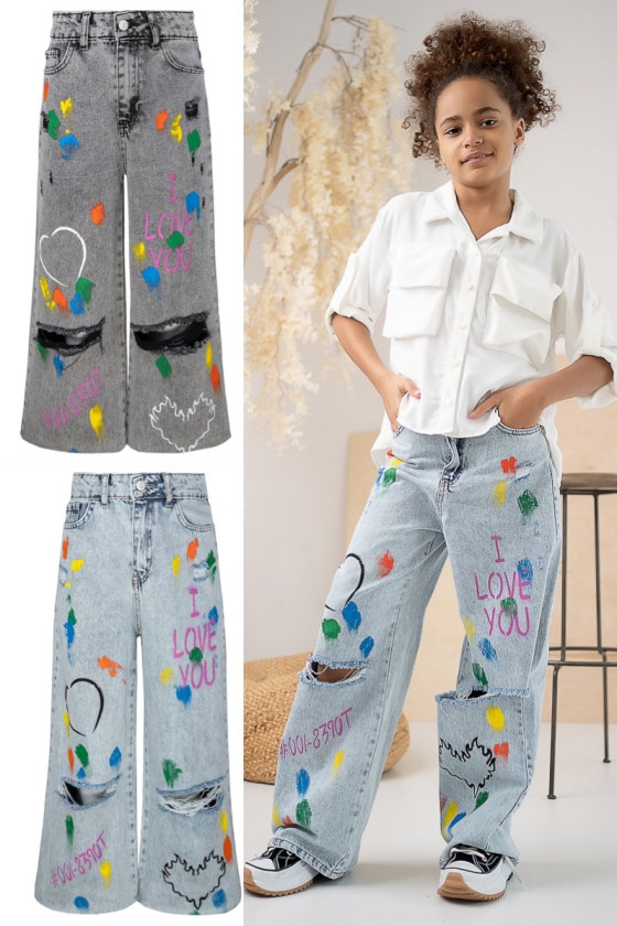 Spodnie jeansowe I LOVE YOU