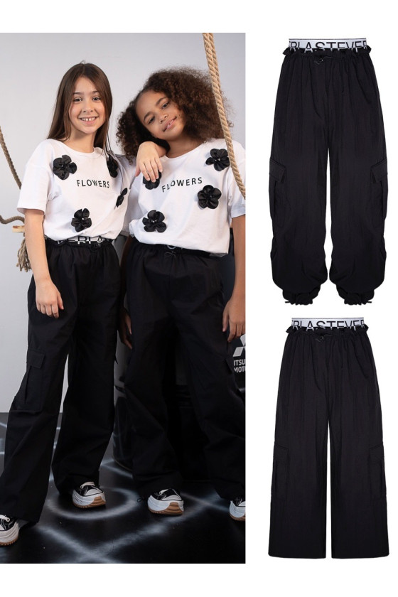 Spodnie spadochronowe dla dziewczynki