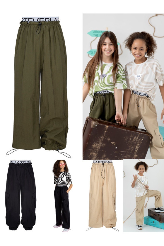 Spodnie spadochronowe dla dziewczynki