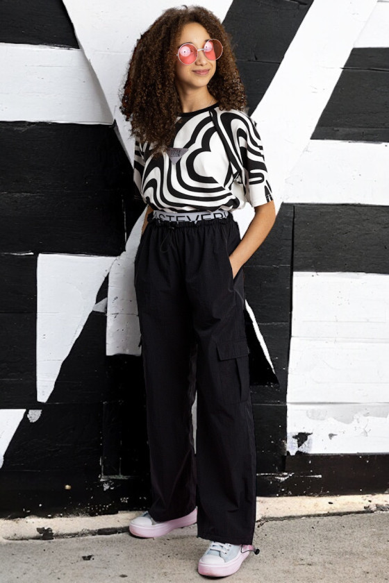 Spodnie spadochronowe dla dziewczynki