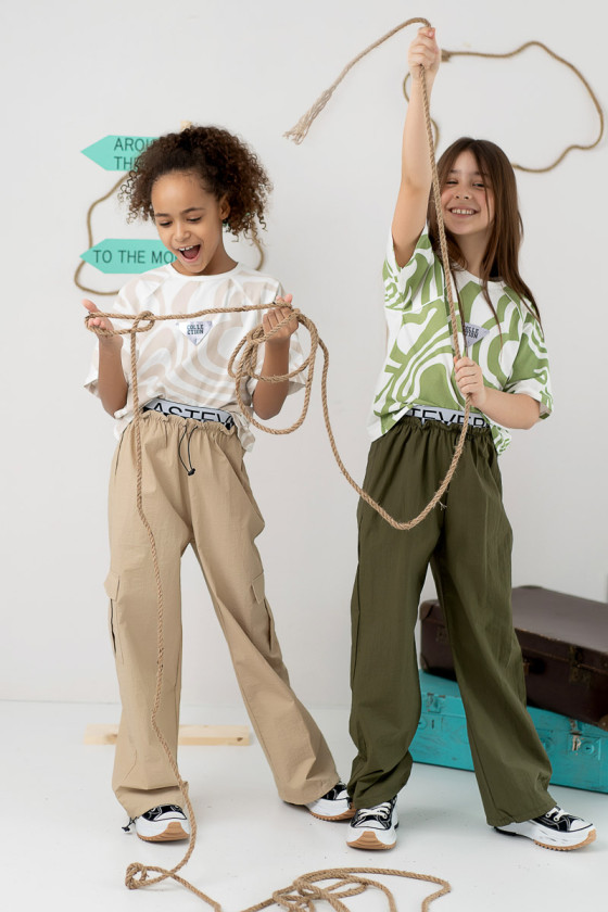 Spodnie spadochronowe dla dziewczynki