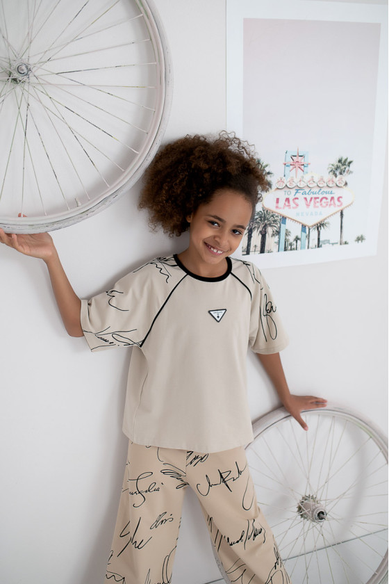 Bluzka T-shirt dla dziewczynki NAPISY