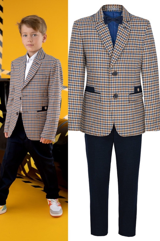 garnitur dla chłopca , komplet dla chłopca marynarka dla chłopca odzież dziecięca sówka sklep
