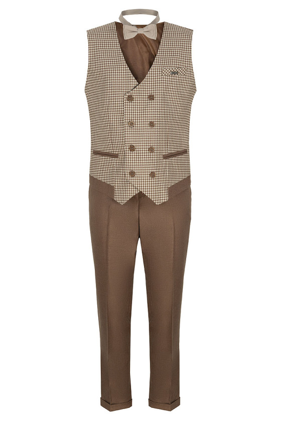 komplet dla chłopca ,  kamizelka spodnie mucha dla chłopca odzież dziecięca sówka sklep