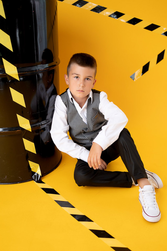 komplet dla chłopca ,  kamizelka spodnie mucha dla chłopca odzież dziecięca sówka sklep