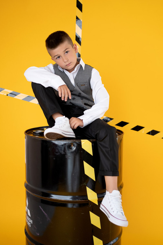 komplet dla chłopca ,  kamizelka spodnie mucha dla chłopca odzież dziecięca sówka sklep