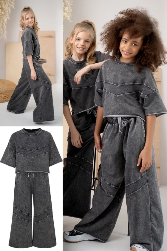 Dres bawełniany dziewczęcy komplet dla dziewczynki  odzież dziecięca Sówka