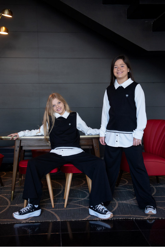 Bluza bawełniana czarna dla dziewczynki bluza do szkoły bluza bawełniana odzież dziecięca Sówka