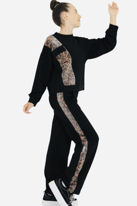 spodnie bawełniane dla dziewczynki dresowe panterka odzież dziecięca sówka sklep