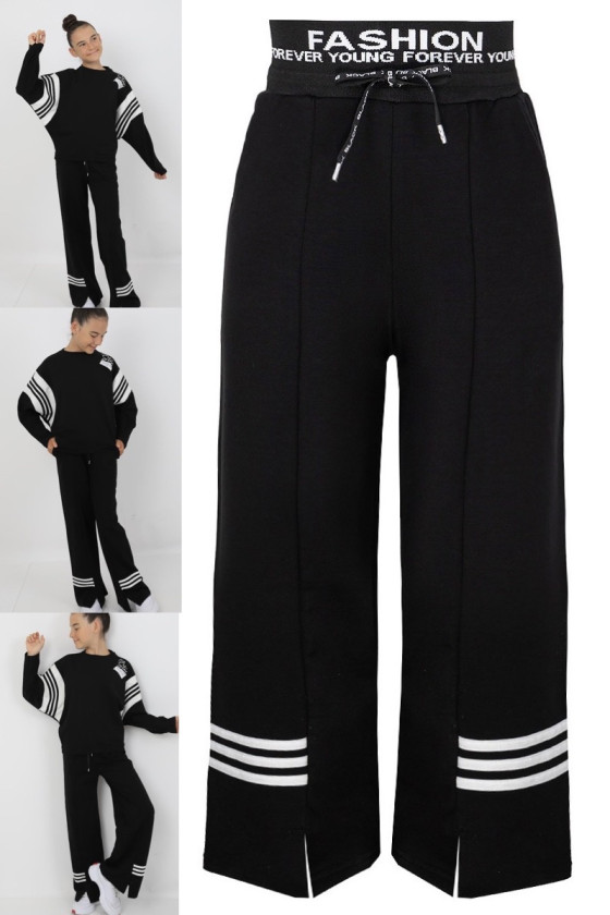 Spodnie dresowe bawełniane dla dziewczynki odzież dziecięca sówka