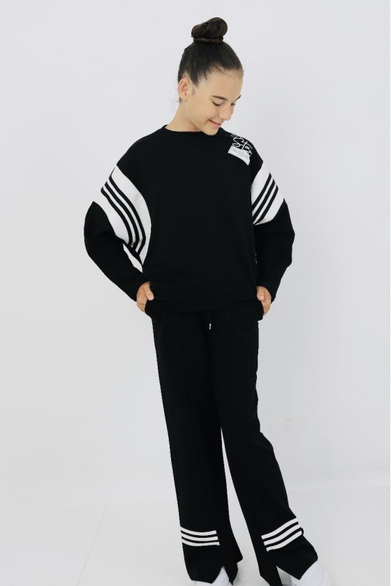 Spodnie dresowe bawełniane dla dziewczynki odzież dziecięca sówka