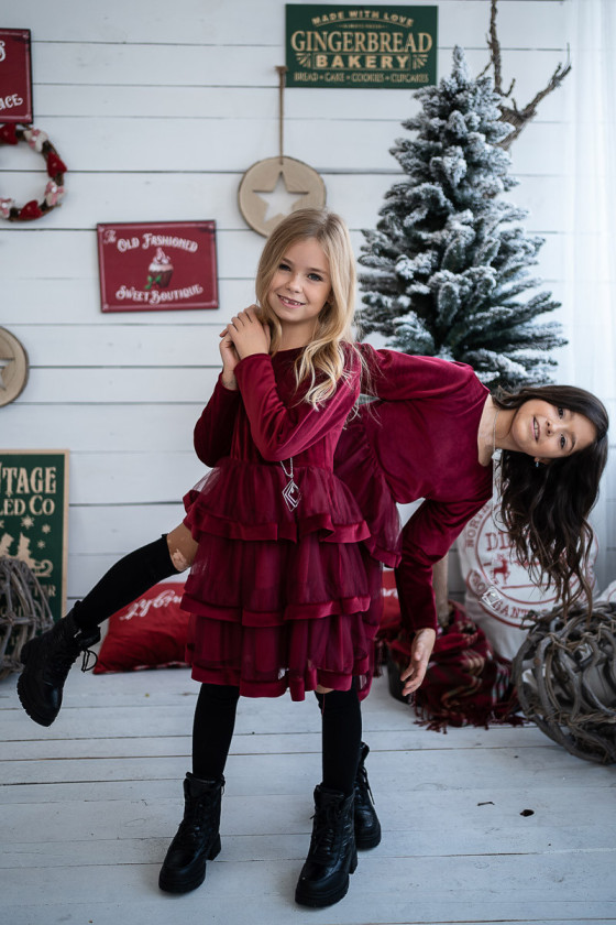 Sukienka świąteczna dla dziewczynki odzież dziecięca boże narodzenie gwiazdka świąteczna Sówka