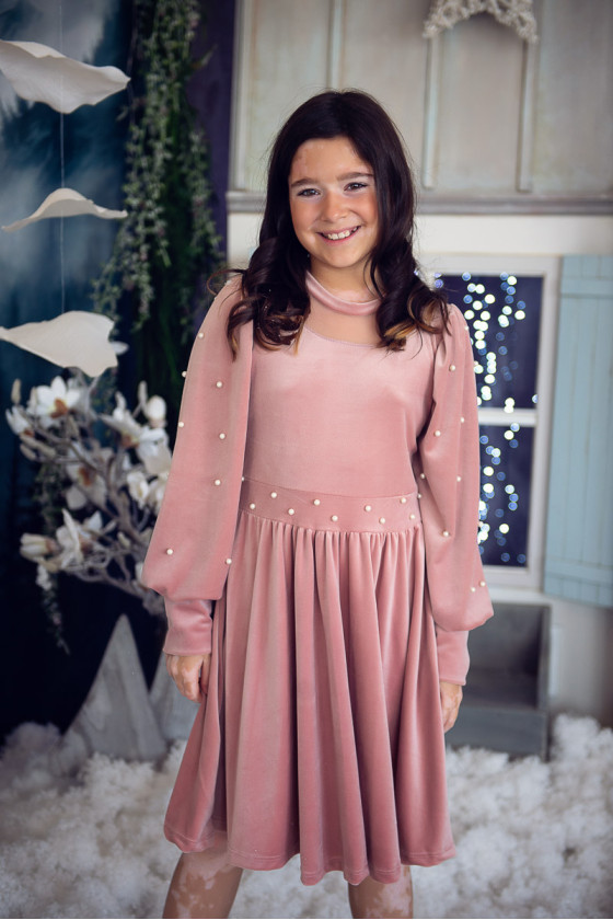 Świąteczna sukienka czerwona welurowa dla dziewczynki sówka odzież dziecięca sklep z ubrankami dla dzieci