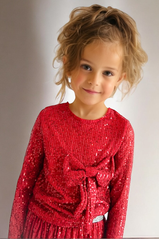 Komplet dla dziewczynki Gleam  Czerwony