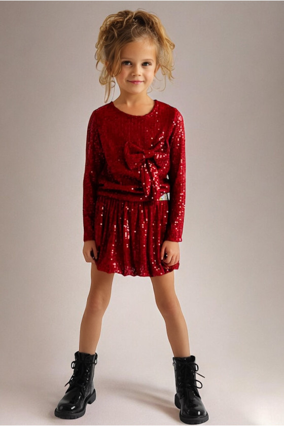 Komplet dla dziewczynki Gleam  Czerwony