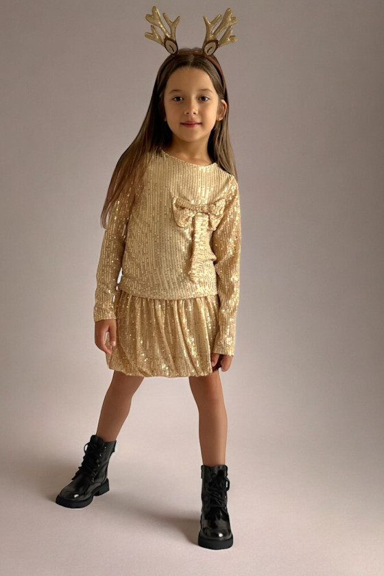 Komplet dla dziewczynki Gleam złoty