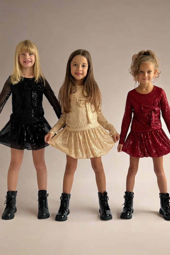 Komplet dla dziewczynki Gleam  Czarny