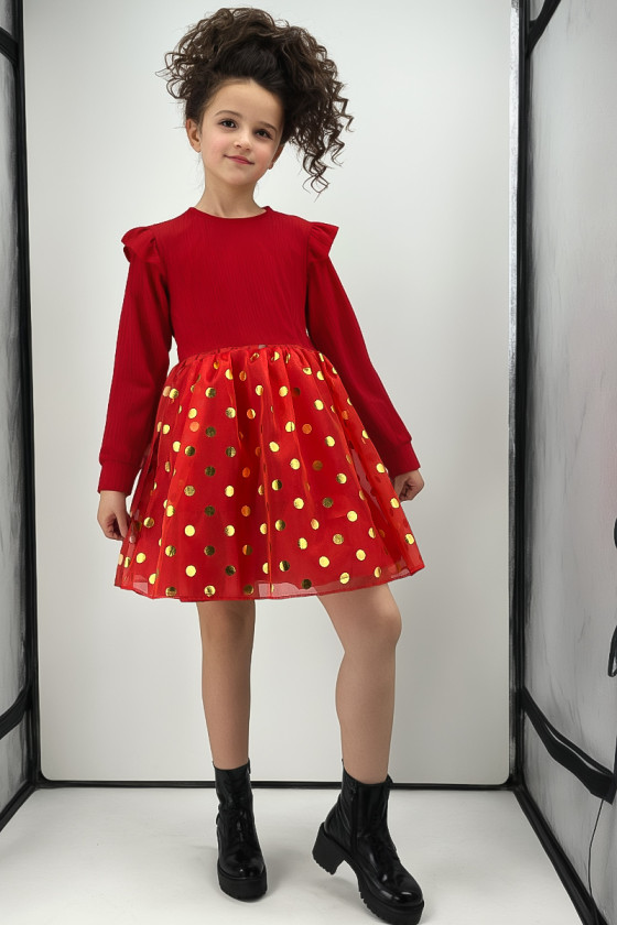 Sukienka dla dziewczynki Goldi czerwona