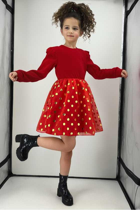 Sukienka dla dziewczynki Goldi czerwona