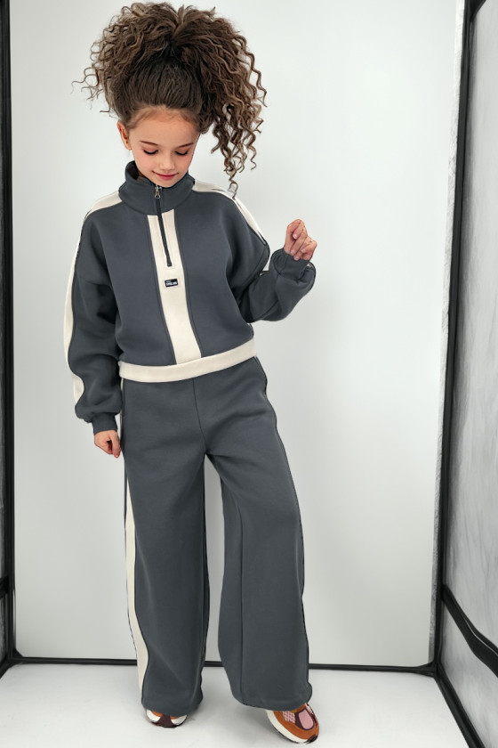 Komplet dla dziewczynki Sonia grafit ciemny