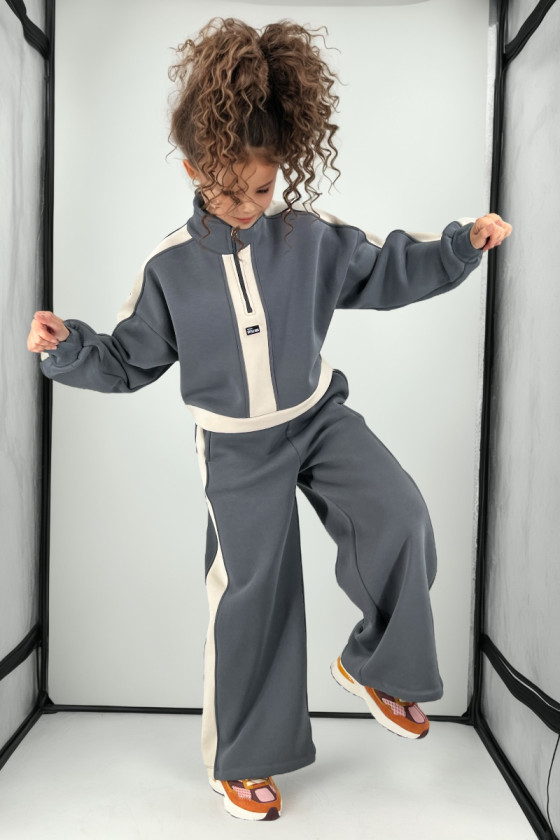 Komplet dla dziewczynki Sonia grafit ciemny