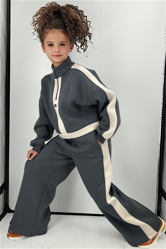 Komplet dla dziewczynki Sonia grafit ciemny