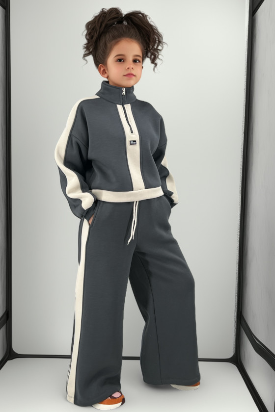 Komplet dla dziewczynki Sonia grafit ciemny