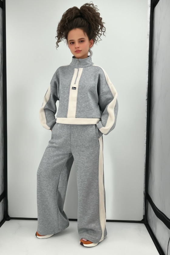 Komplet dla dziewczynki Sonia szary jasny