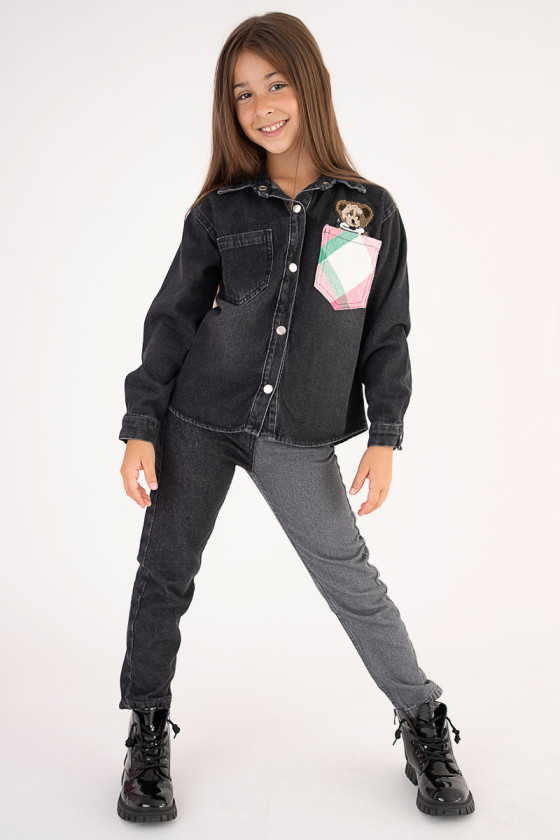 koszula jeansowa dla dziewczynki odzież dziecięca sówka