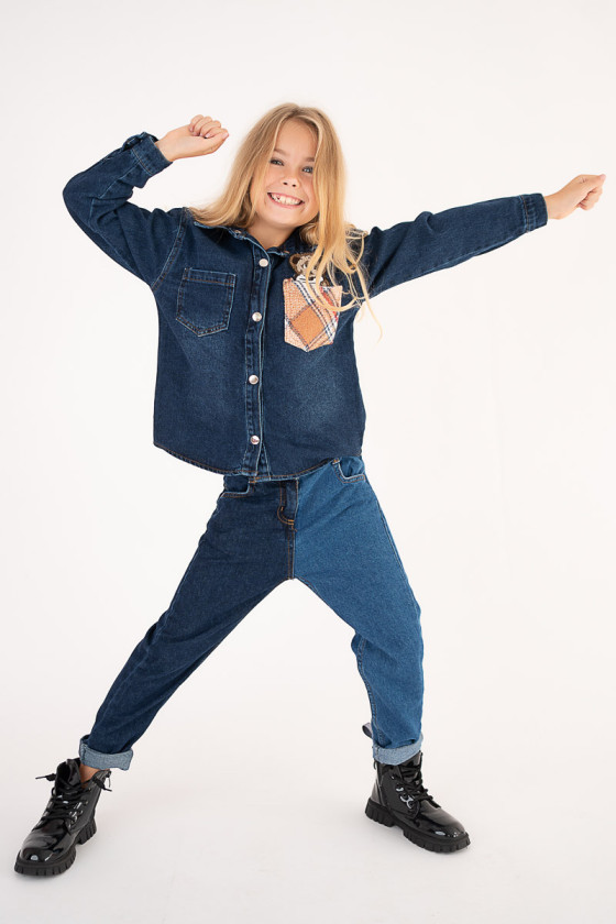 koszula jeansowa dla dziewczynki odzież dziecięca sówka