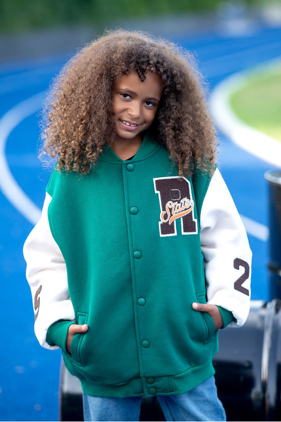 Kurtka bejsbolówka dla dziewczynki jesień zima odzież dziecięca Sówka