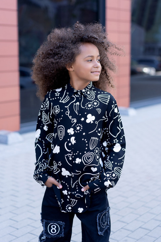 Koszula dla dziewczynki Pik czarna