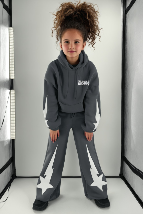 Komplet dla dziewczynki Double Star grafit