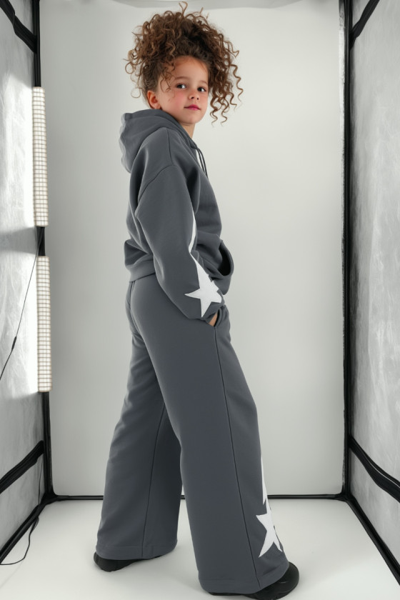 Komplet dla dziewczynki Double Star grafit