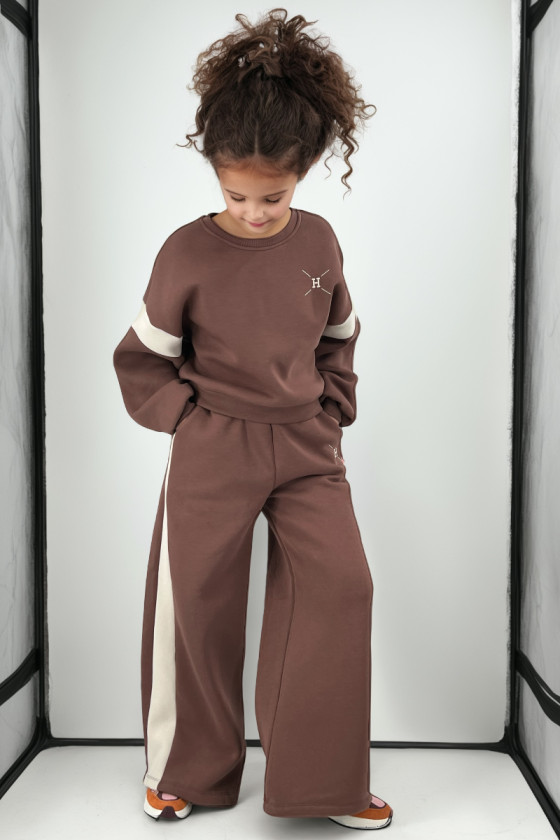 Komplet dla dziewczynki Hanna  brązowy