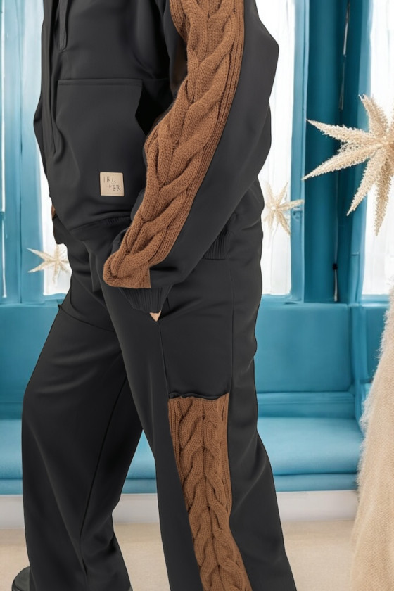 Komplet dla dziewczynki Warkocz czarny