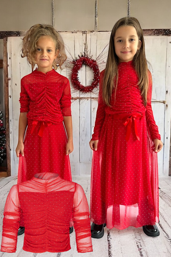 bluzka czerwona dla dziewczynki bluzka dziewczęca czerwona gwiazdka święta boże narodzenie