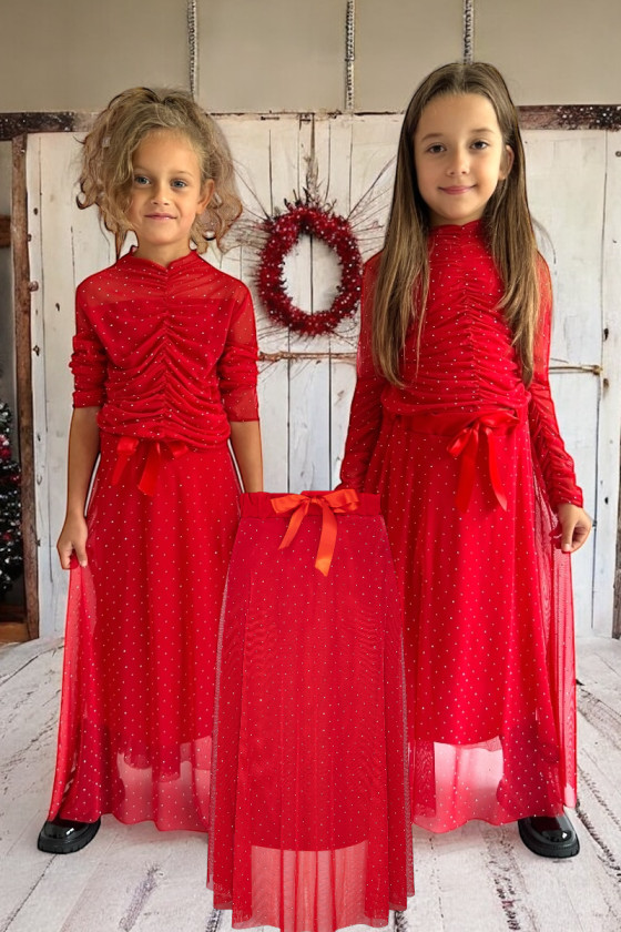 Spódniczka dla dziewczynki Kropki czerwona Spódniczka dla dziewczynki Kropki czerwona