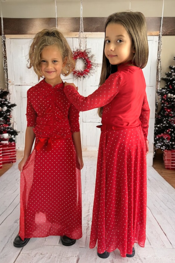 Spódniczka dla dziewczynki Kropki czerwona Spódniczka dla dziewczynki Kropki czerwona