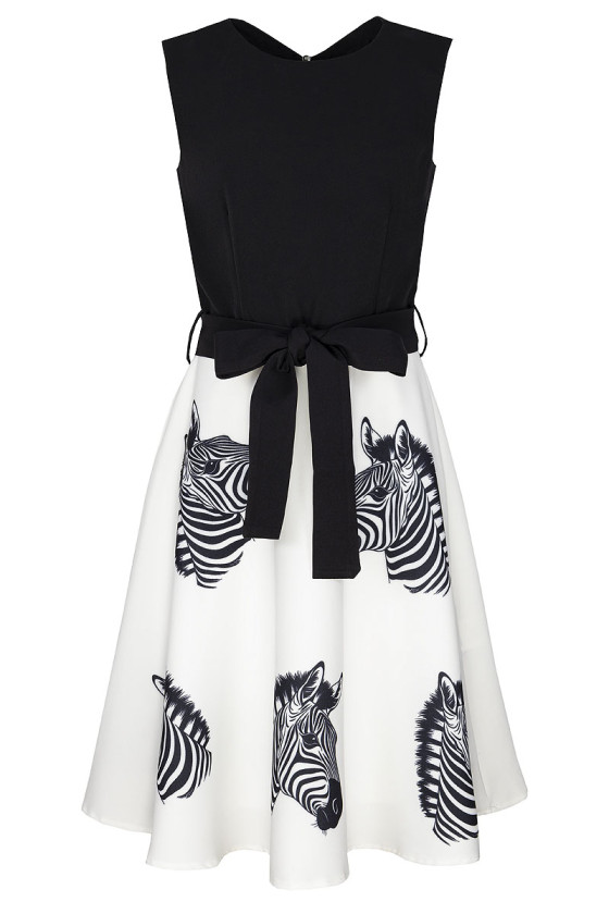 sukienka biało czarna dla dziewczynki sukienka na zakonczenie roku odzież dziecięca sówka