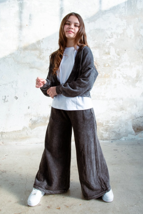 dres bawełna spodnie szerokie nogawki t-shirt oversize bawełna jakość premium dres dla dziewczynki dres do szkoły komplet dla dz