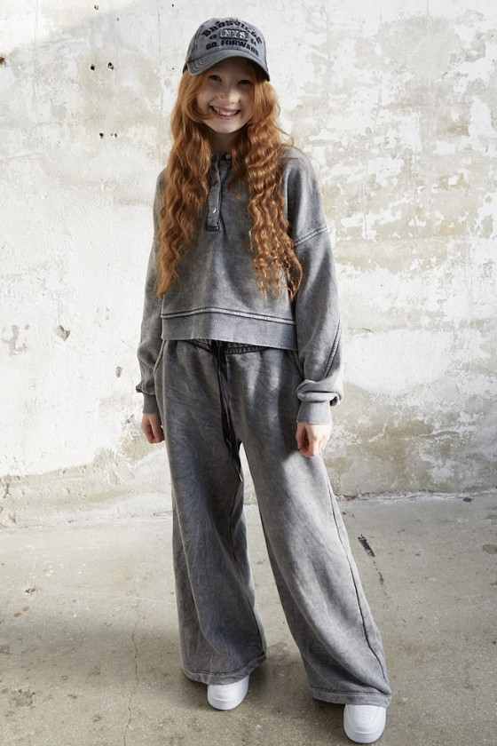 dres sportowy dla dziewczynki dres casualowy komplet spodnie szerokie nogawki komplet bawełniany nastolatki sówka sklep moda tee