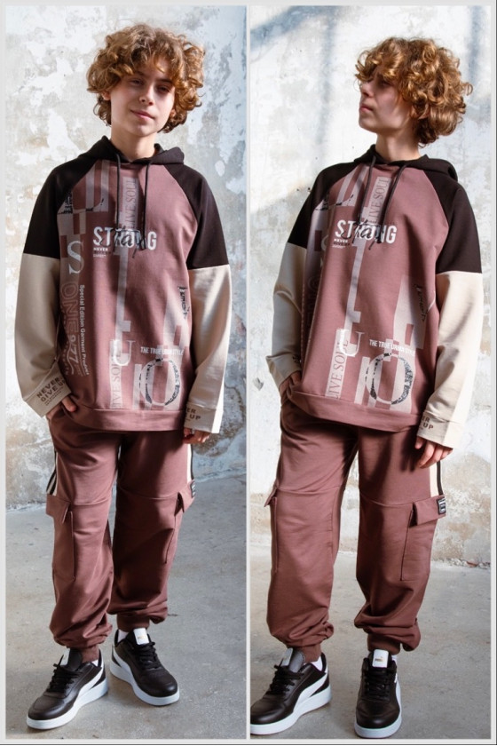 Komplet dla chłopca STRONG brąz