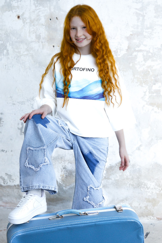 sponie leg wide spodnie jeans spodnie dla dziewczynki szeroka nogawka odzież dziecięca sówka sklep spodnie dla nastolatek