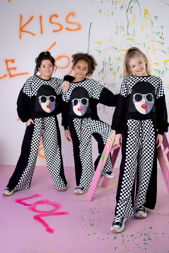 Komplet bawełniany dla dziewczynki over size