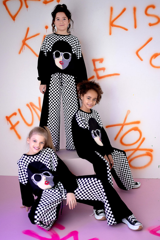 Komplet bawełniany dla dziewczynki over size