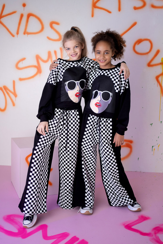 Komplet bawełniany dla dziewczynki over size